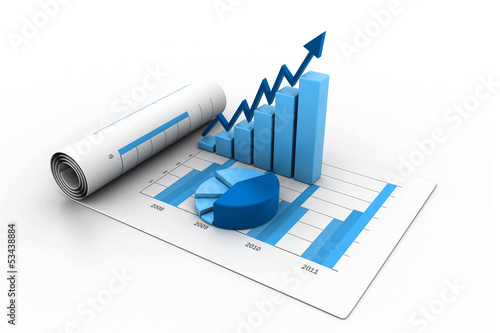 Business graph with chart.