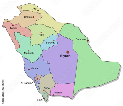 Carte de l'Arabie Saoudite