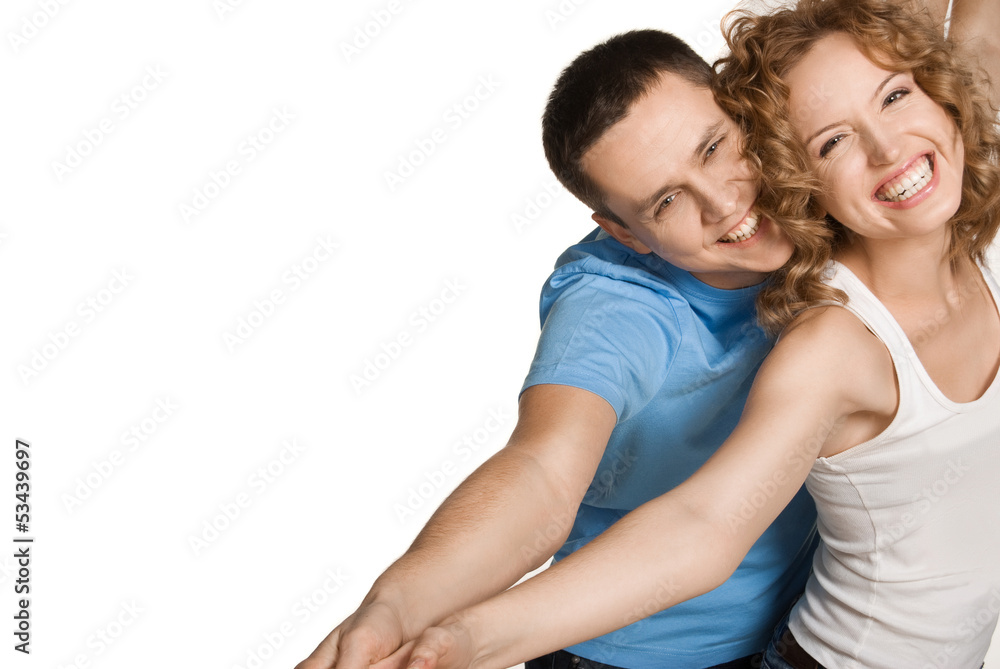 Attractive couple being playful Attractive couple being playful