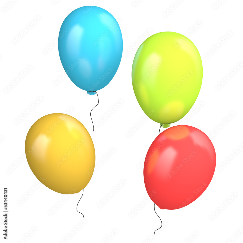 Four colored balloons Four colored balloons
