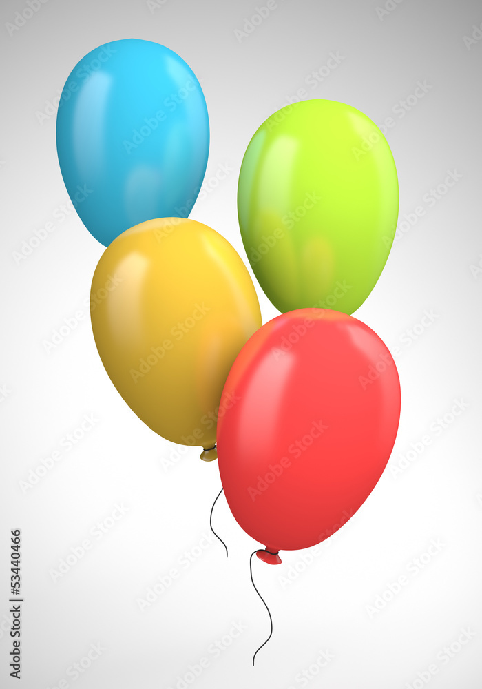 Four colored balloons Four colored balloons