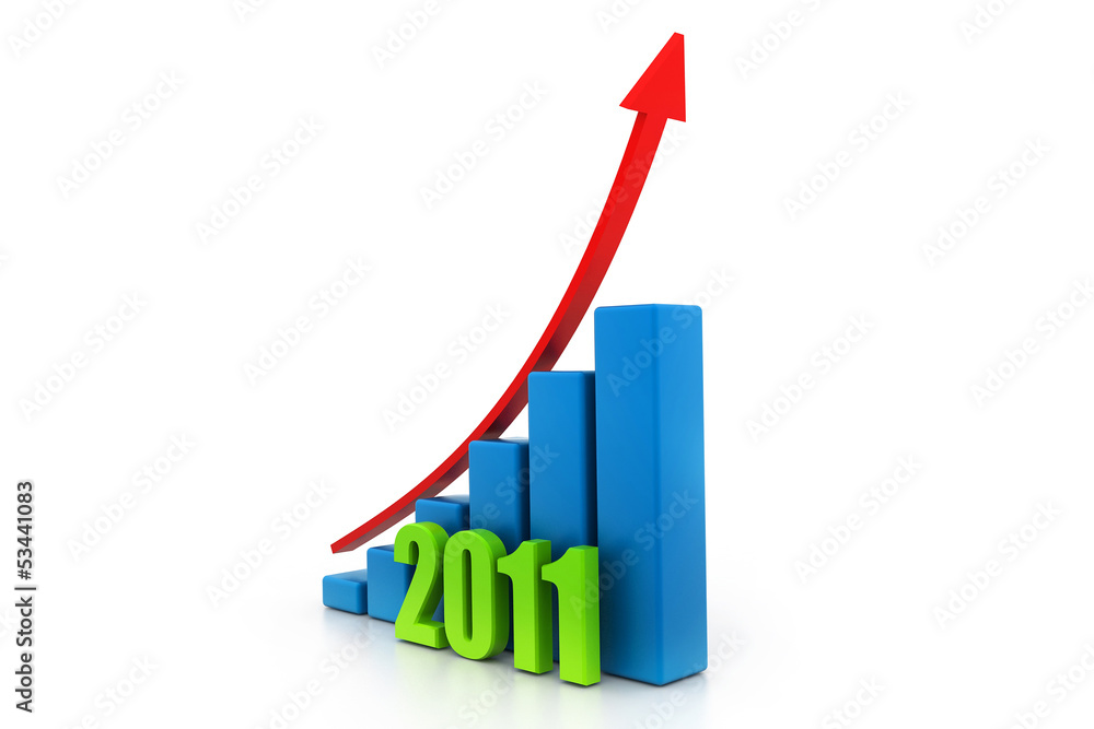 business growth of year in white background business growth of year in white background