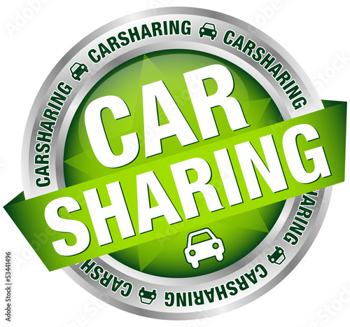 Button Banner "Carsharing" Auto grün/silber