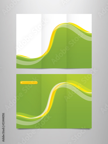 tri fold green brochure template