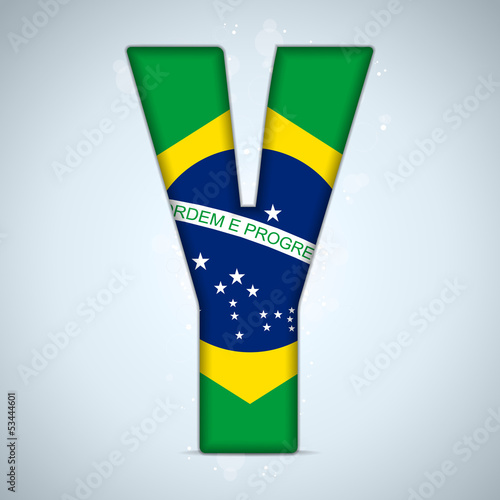 Brazil Flag Brazilian Alphabet Letters Words