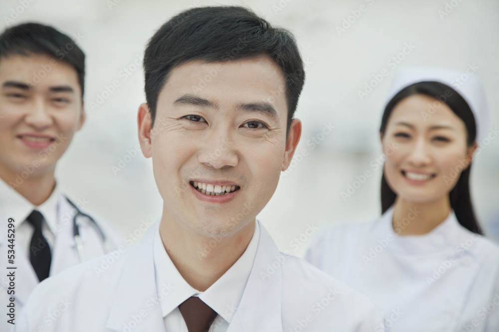 Portrait of Healthcare workers in China, Two Doctors and Nurse Portrait of Healthcare workers in China, Two Doctors and Nurse
