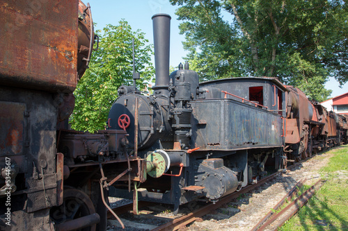 old steam locomotive in the rust