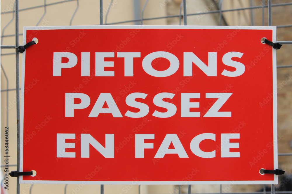 Obraz premium Panneau pour piétons