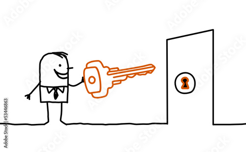 man & key