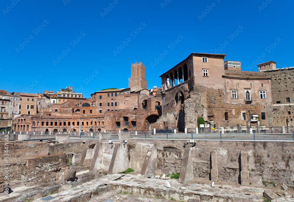 Italy. Rome. Ruins of a forum of Trajan