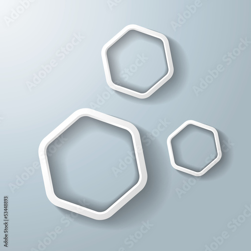 Three White Hexagon Rings