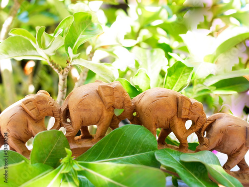 Fotografi Wood elephants