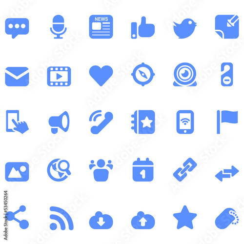social media blue icons