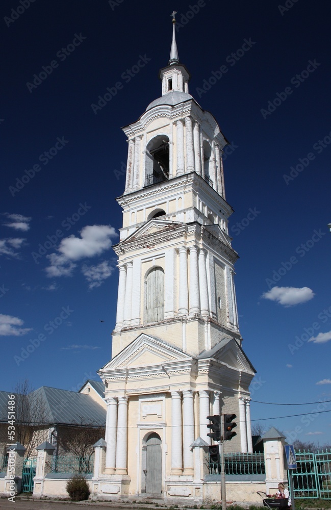 Belfry of the Semionovskaya church. Russia, Suzdal.