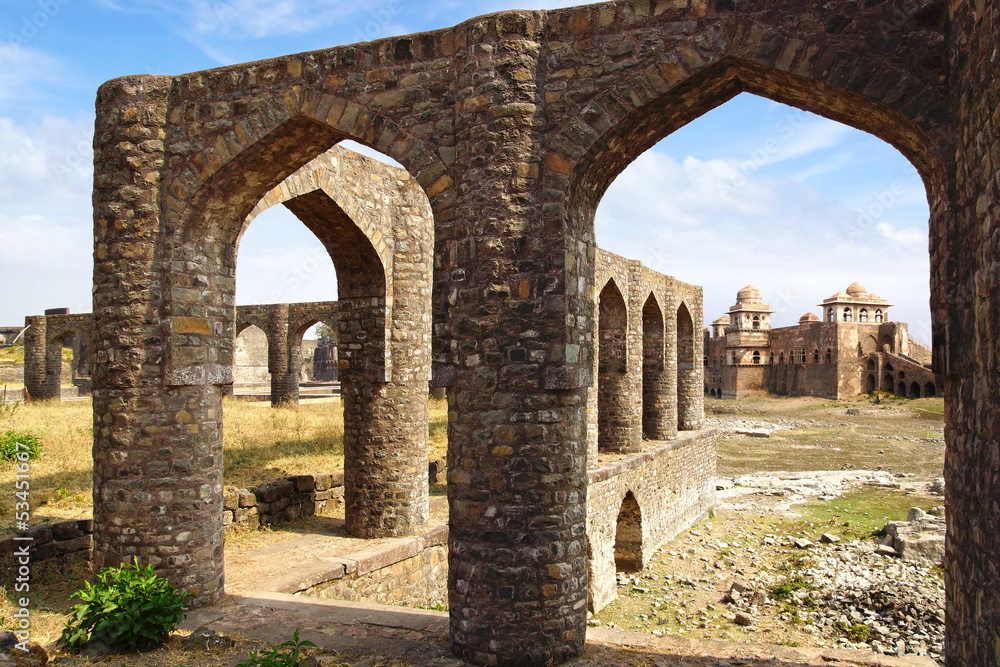 Ruins of Afghan architecture in Mandu, India