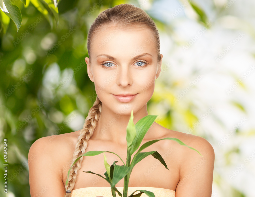 woman with sprout woman with sprout