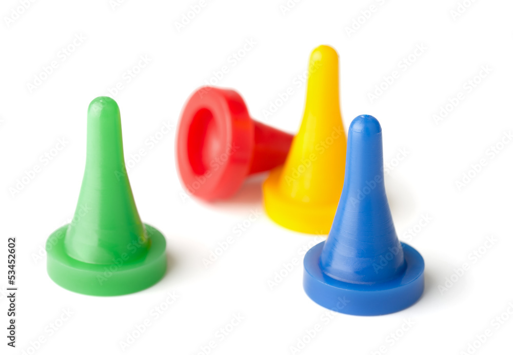 Color board-game pawns Color board-game pawns