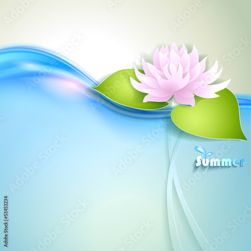 Card with stylized waterlily