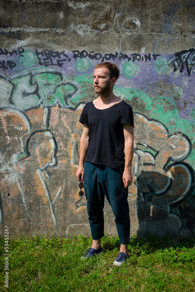 Obraz premium hipster modern stylish blonde man