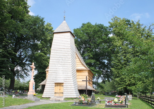 Obraz na płótnie Zacharzowice-drewniany kościół św. Wawrzyńca w salonie