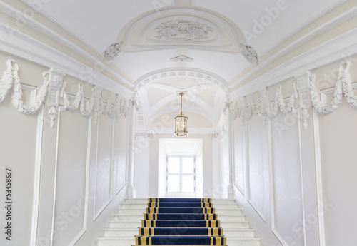 Stairwell in the Polish palace. Royal castle in Warsaw