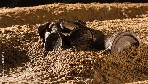 gas mask burried photo