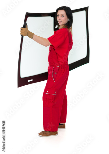 Glasser with windscreen or windshield and white background photo