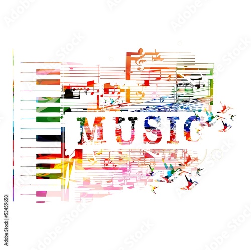Colorful piano vector background