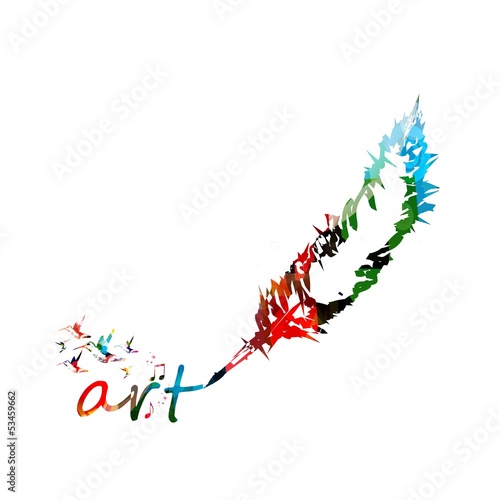 Colorful vector feather background