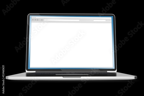 Laptop on Black Background
