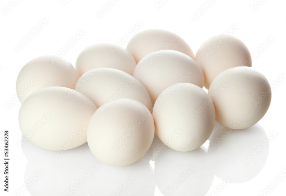 Many eggs isolated on white Many eggs isolated on white