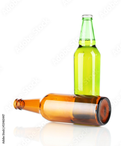 Bier in bottles isolated on white
