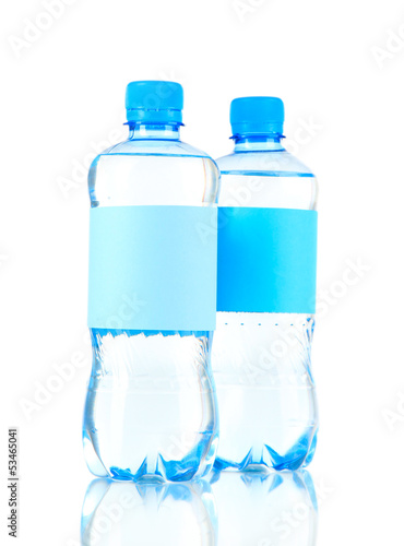 Bottles of water isolated on white