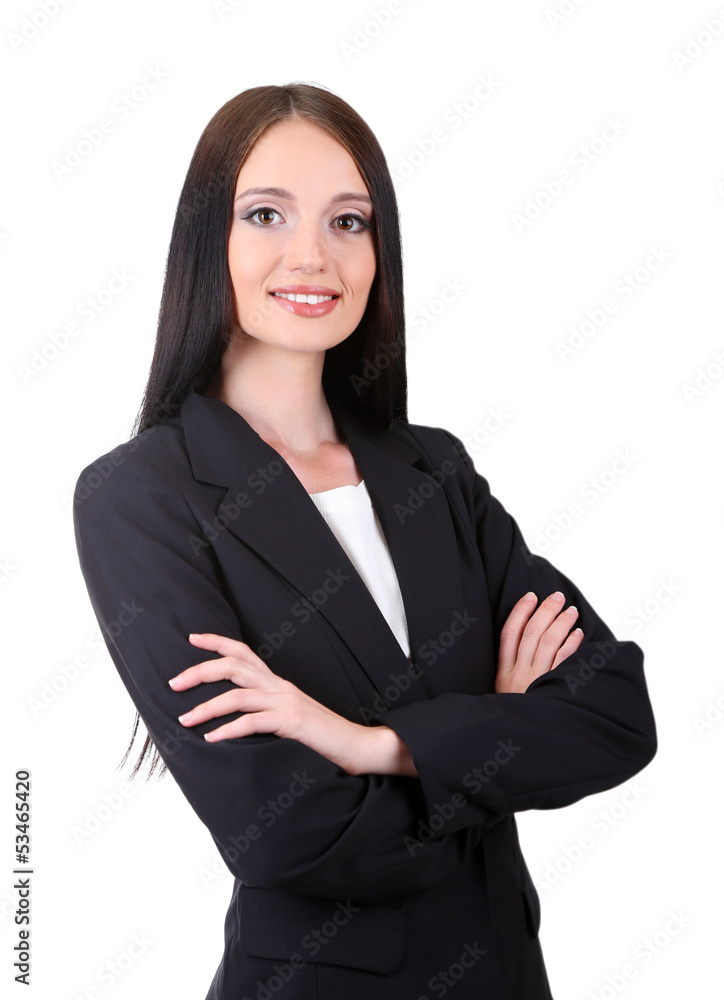 Young business woman, isolated on white Young business woman, isolated on white
