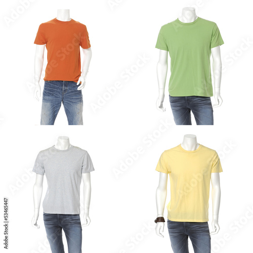 Colorful Shirt clothes on male mannequin collection