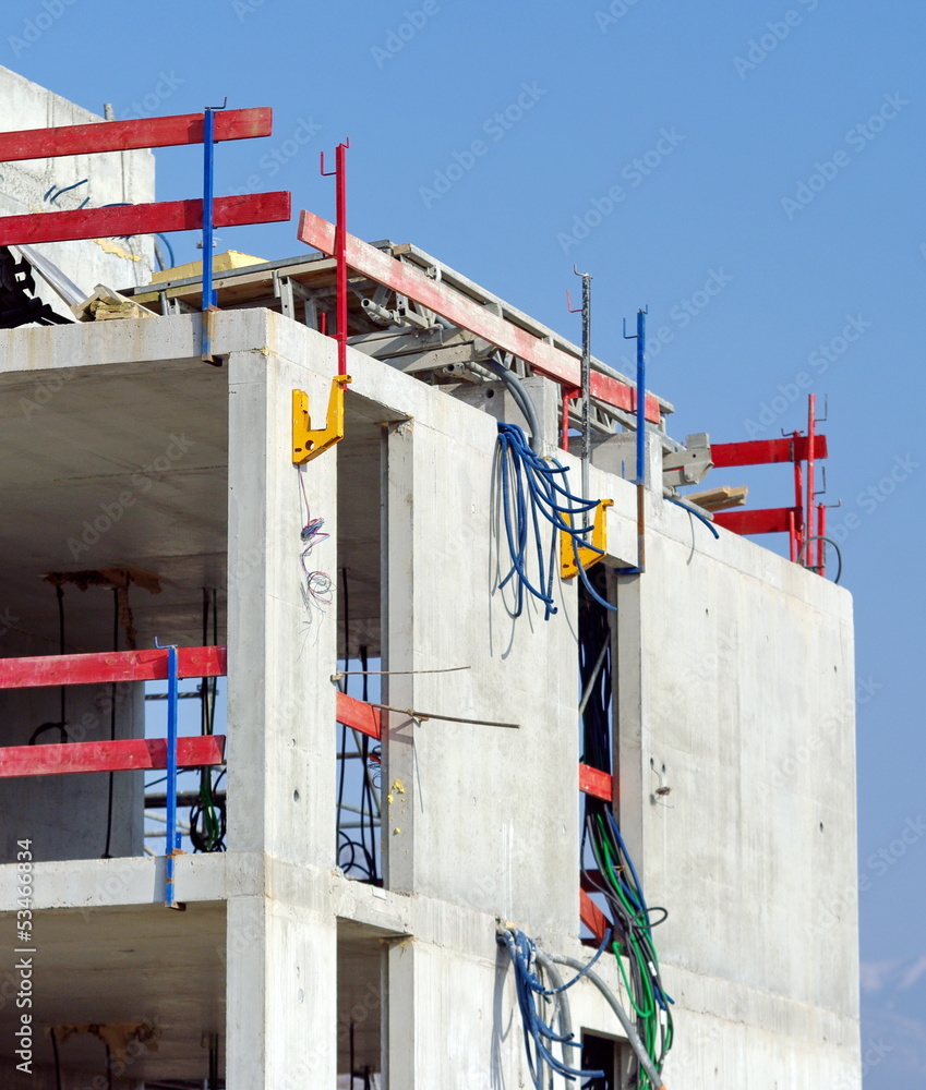 Naklejka premium chantier-immeuble en construction