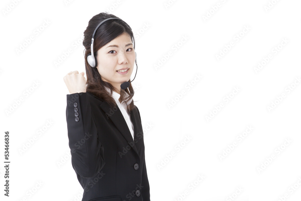 young business woman doing a guts pose young business woman doing a guts pose