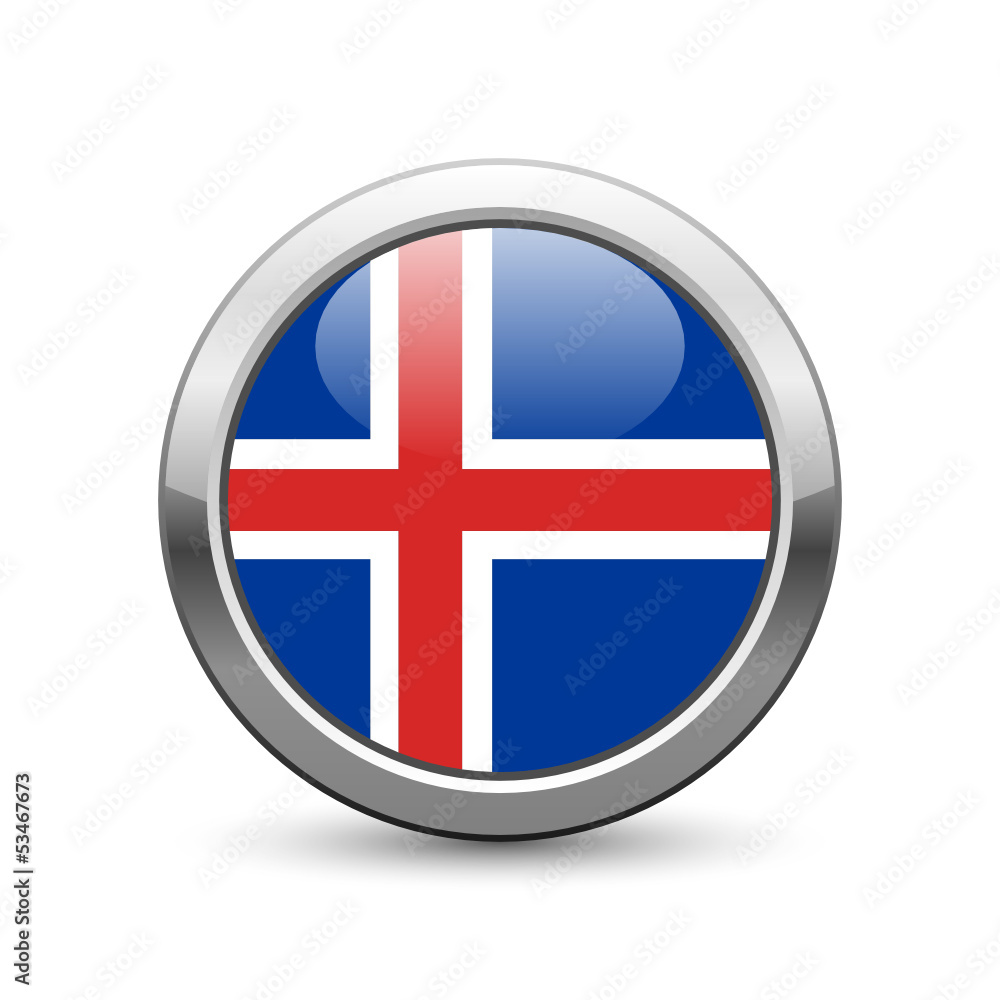 Icelandic flag icon web button Icelandic flag icon web button