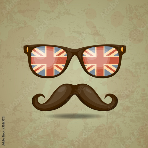 British hipster. Vector illustration