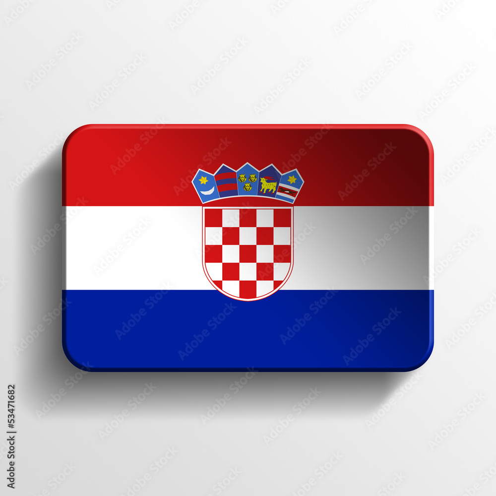 croatia 3d realistic button