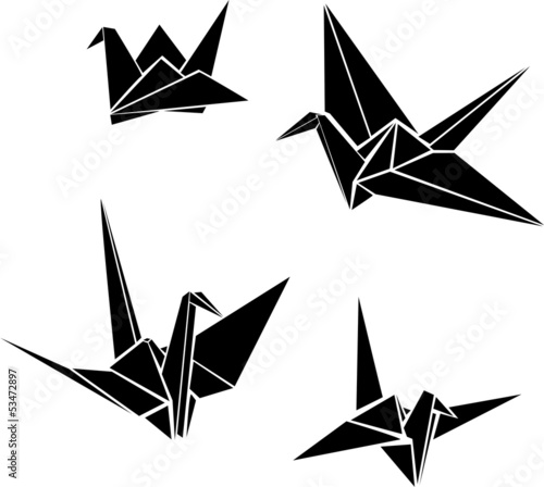 Origami paper cranes
