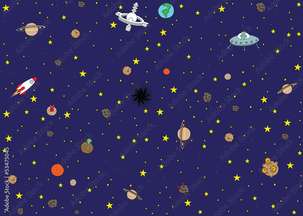 Naklejka premium Space wallpaper