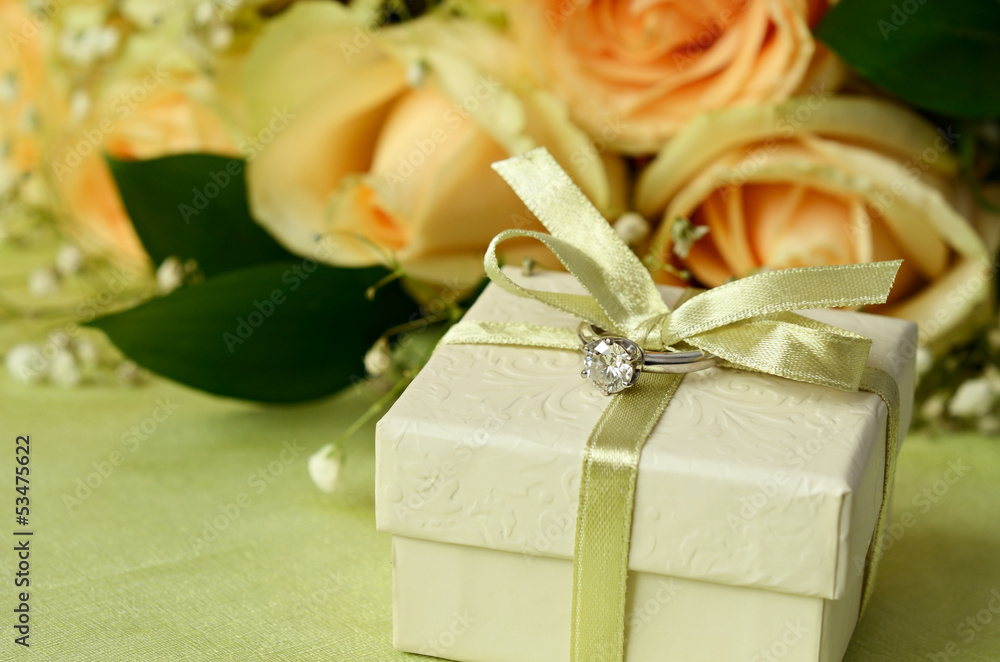 Engagement ring and gift box Engagement ring and gift box