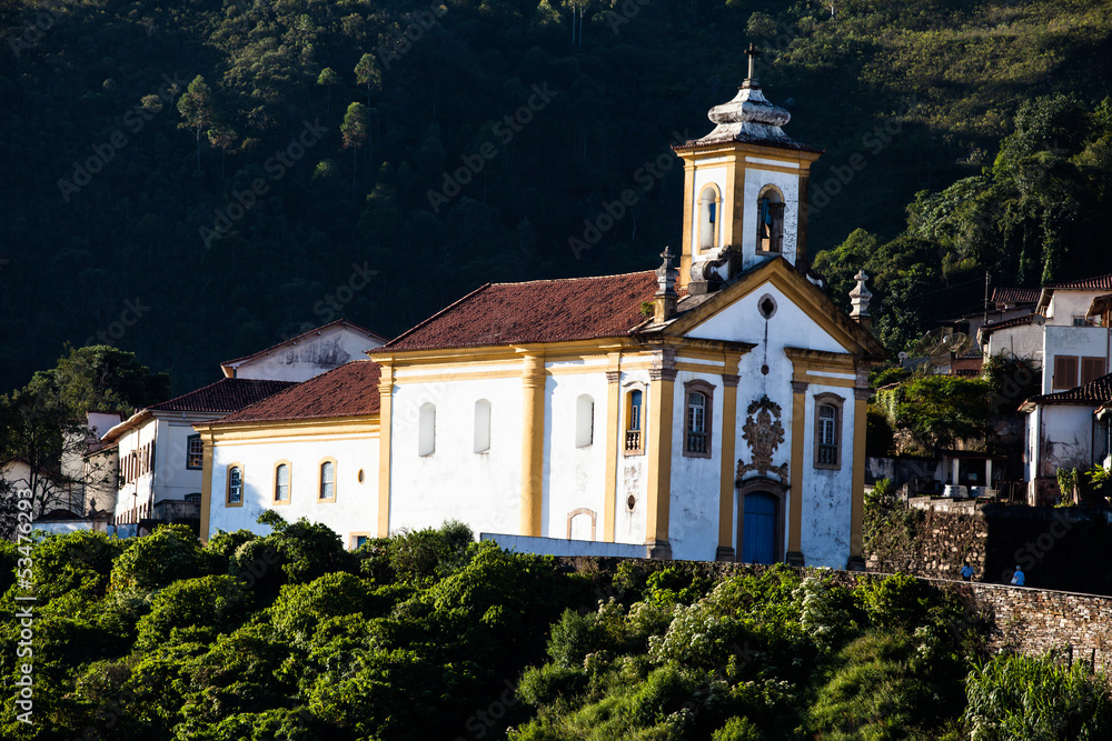 View of a church of ouro preto in minas gerais brazil