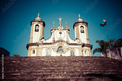 view of the igreja de nossa senhora do carmo,ouro preto,brazil photo