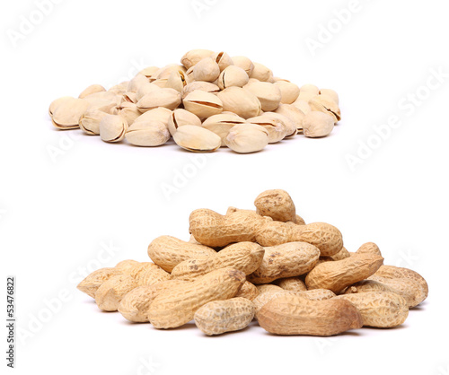 bunch of pistachios and peanuts