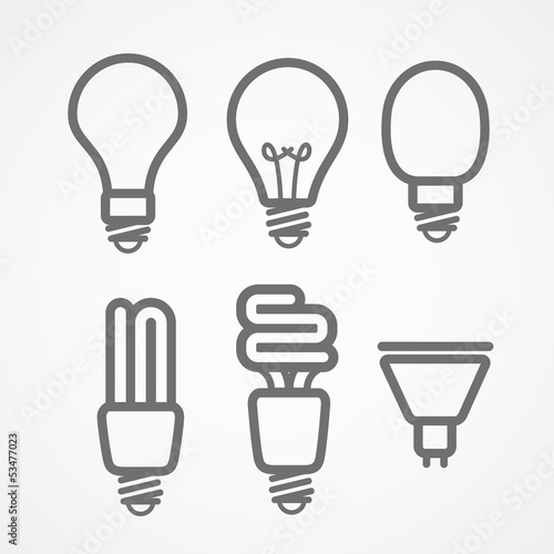 Light lamps icon collection