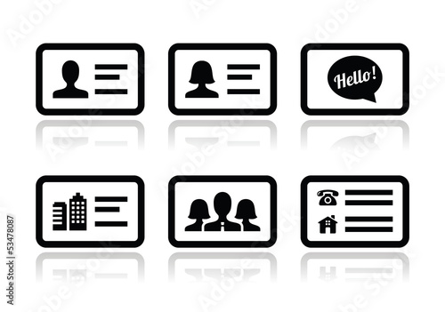 Business card vector icons set