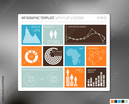 Vector flat user interface infographic