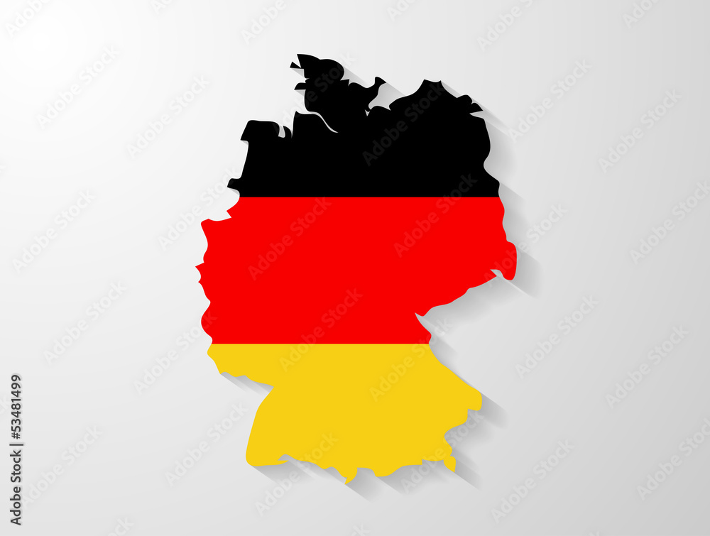 Obraz premium German map with shadow effect presentation